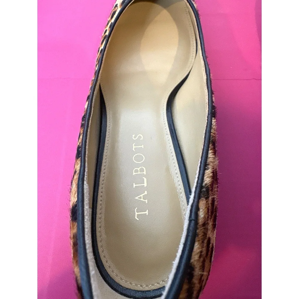 Talbots   Leopard Print Calf‎ Hair Wedge Pumps  Size 7.5 EUC
